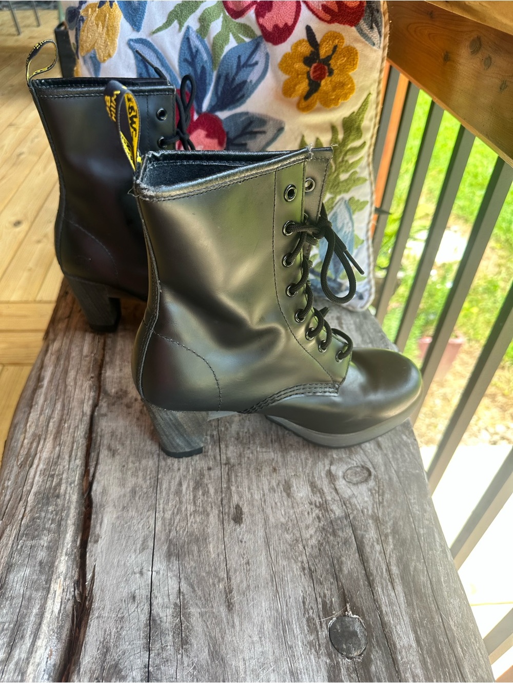 Dr. Martens Black Lace-Up Heeled Ankle Boots - Picture 2 of 5
